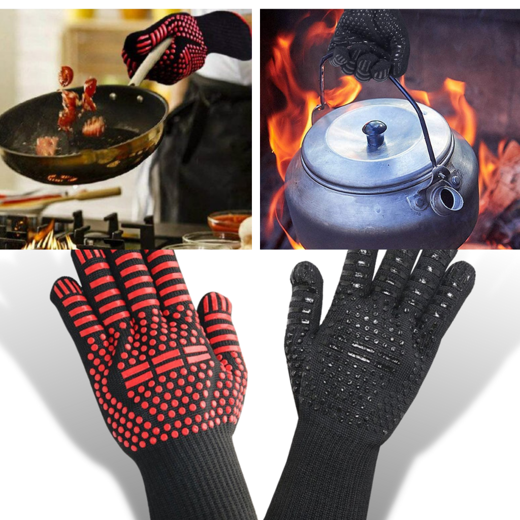 Guantes de barbacoa resistentes al calor (1 par) - Ozerty