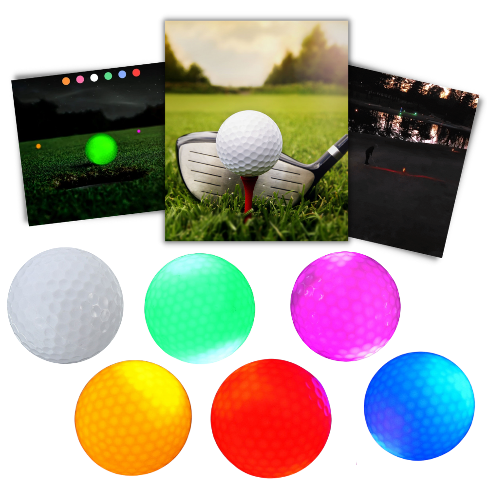 Paquete de 6 bolas de golf luminosas con LED - Ozerty