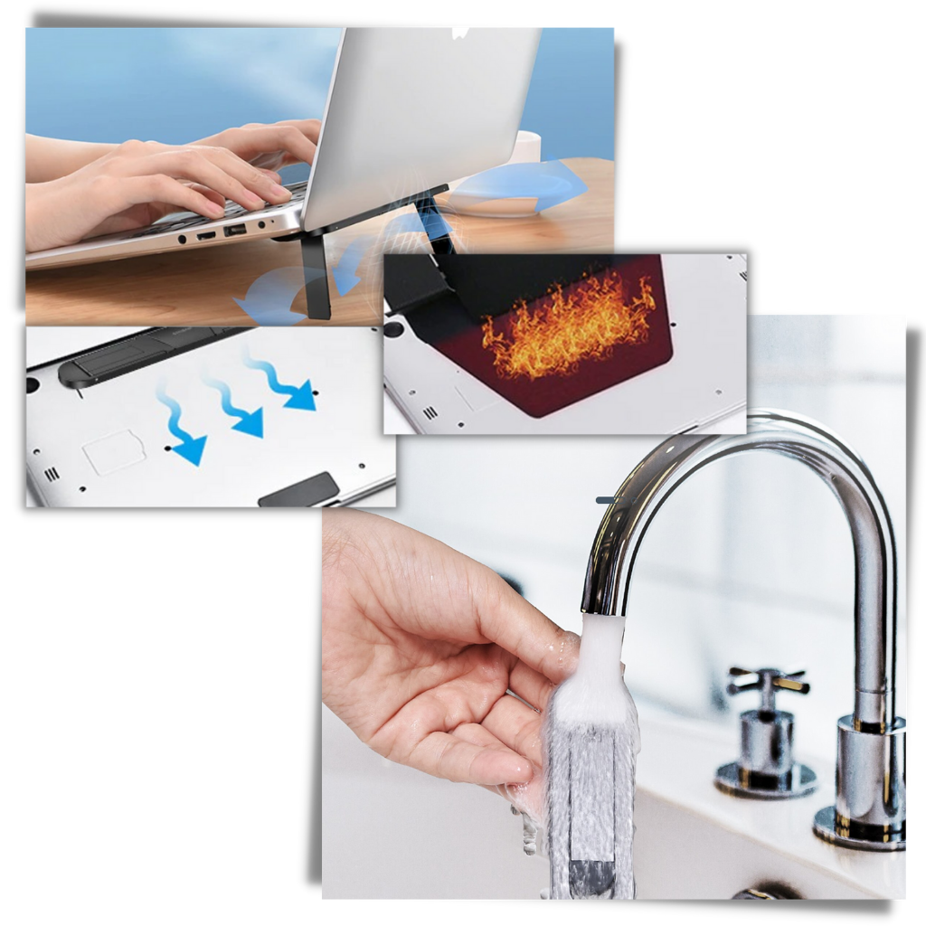 Soporte ligero e invisible de aluminio para el portátil - Ozerty