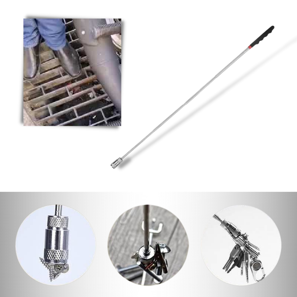 Herramienta de recogida magnética retráctil con LED - Ozerty