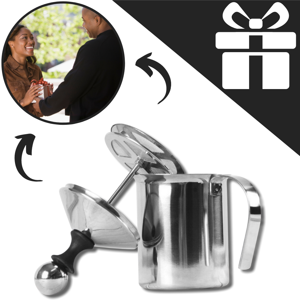 Espumador manual de acero inoxidable 400ml - Ozerty