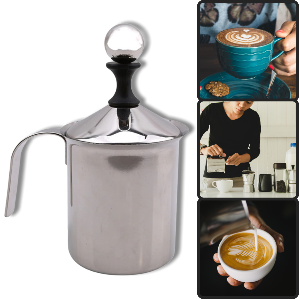 Espumador manual de acero inoxidable 400ml - Ozerty