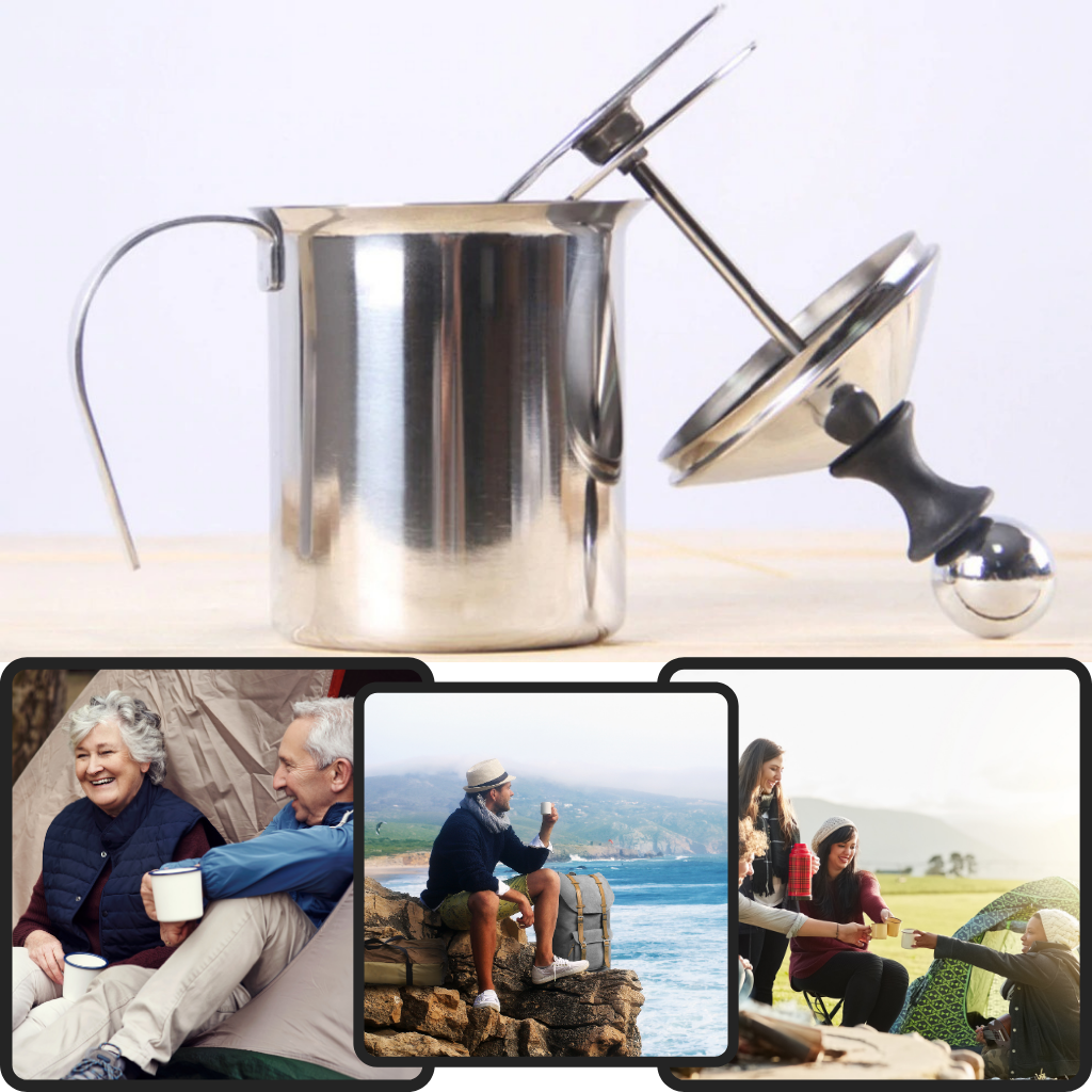 Espumador manual de acero inoxidable 400ml - Ozerty