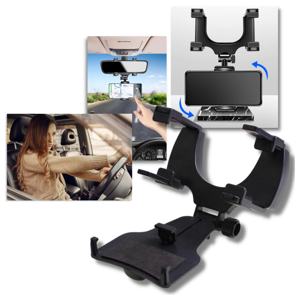 Soporte para teléfono en el espejo retrovisor del coche - Ozerty