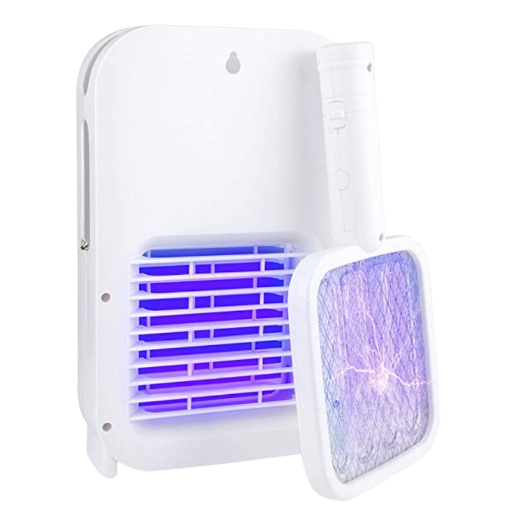 Raqueta lámpara LED anti mosquitos 2 en 1