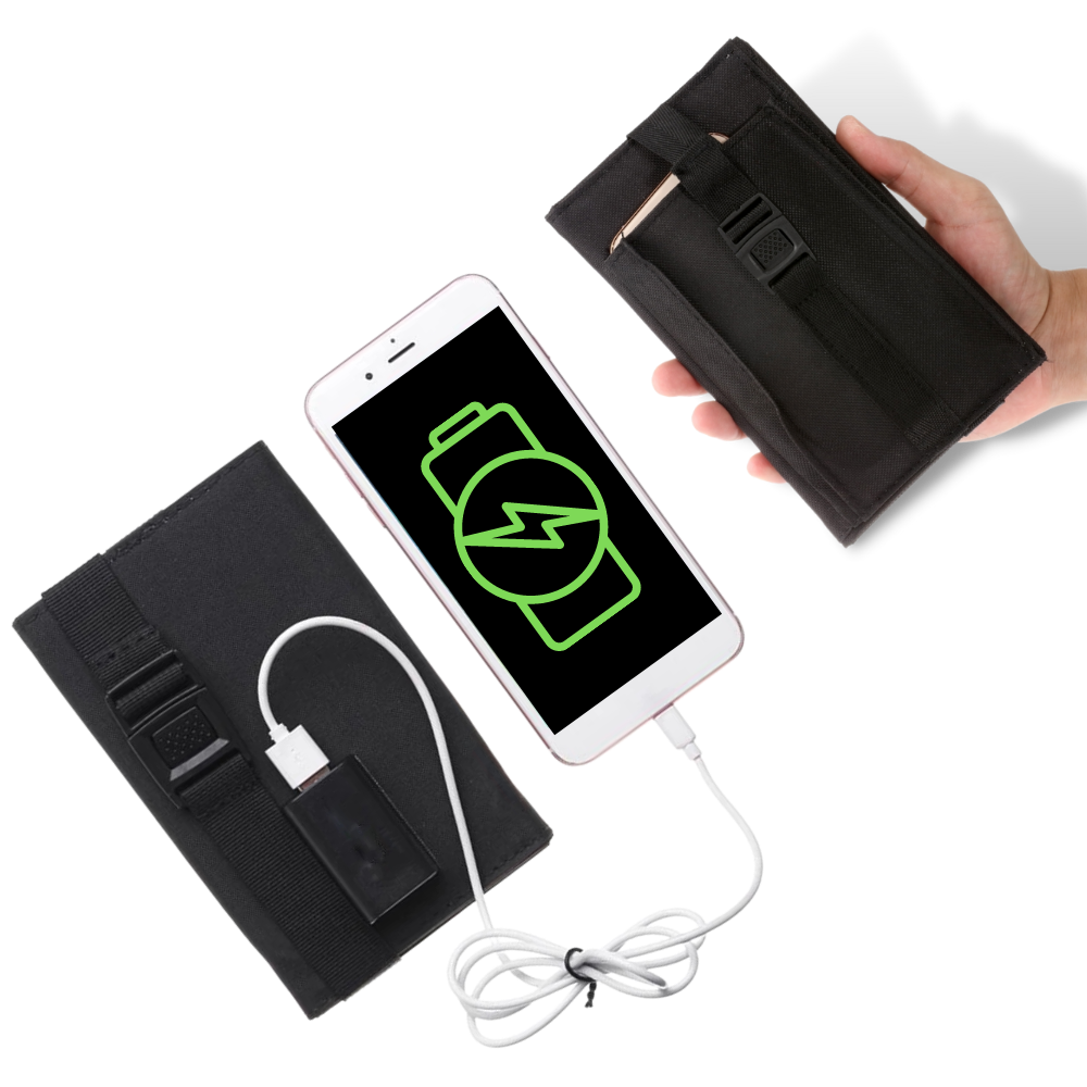 Cargador de panel solar portátil con 2 puertos USB - Ozerty