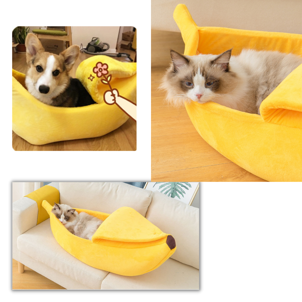 Cama para mascotas en forma de plátano - Ozerty
