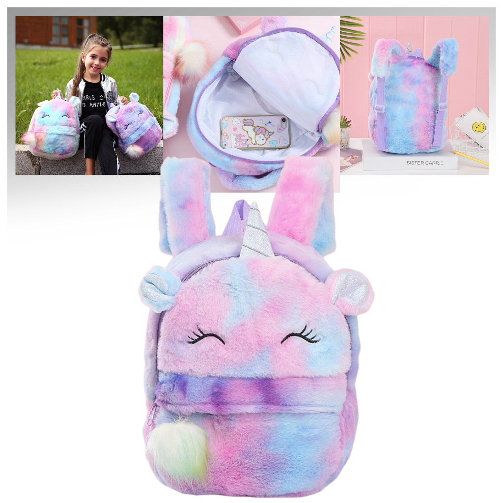 Mochila Unicornio de peluche para niña - Ozerty