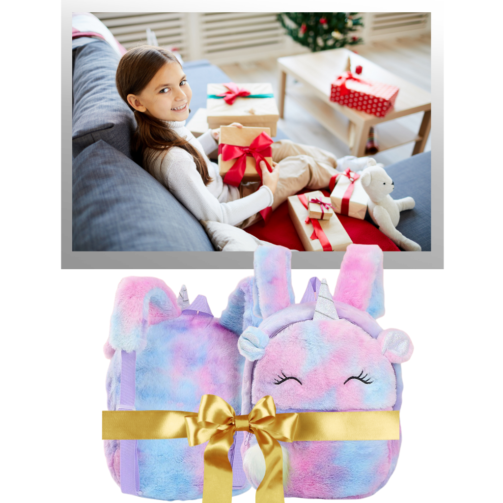 Mochila Unicornio de peluche para niña - Ozerty