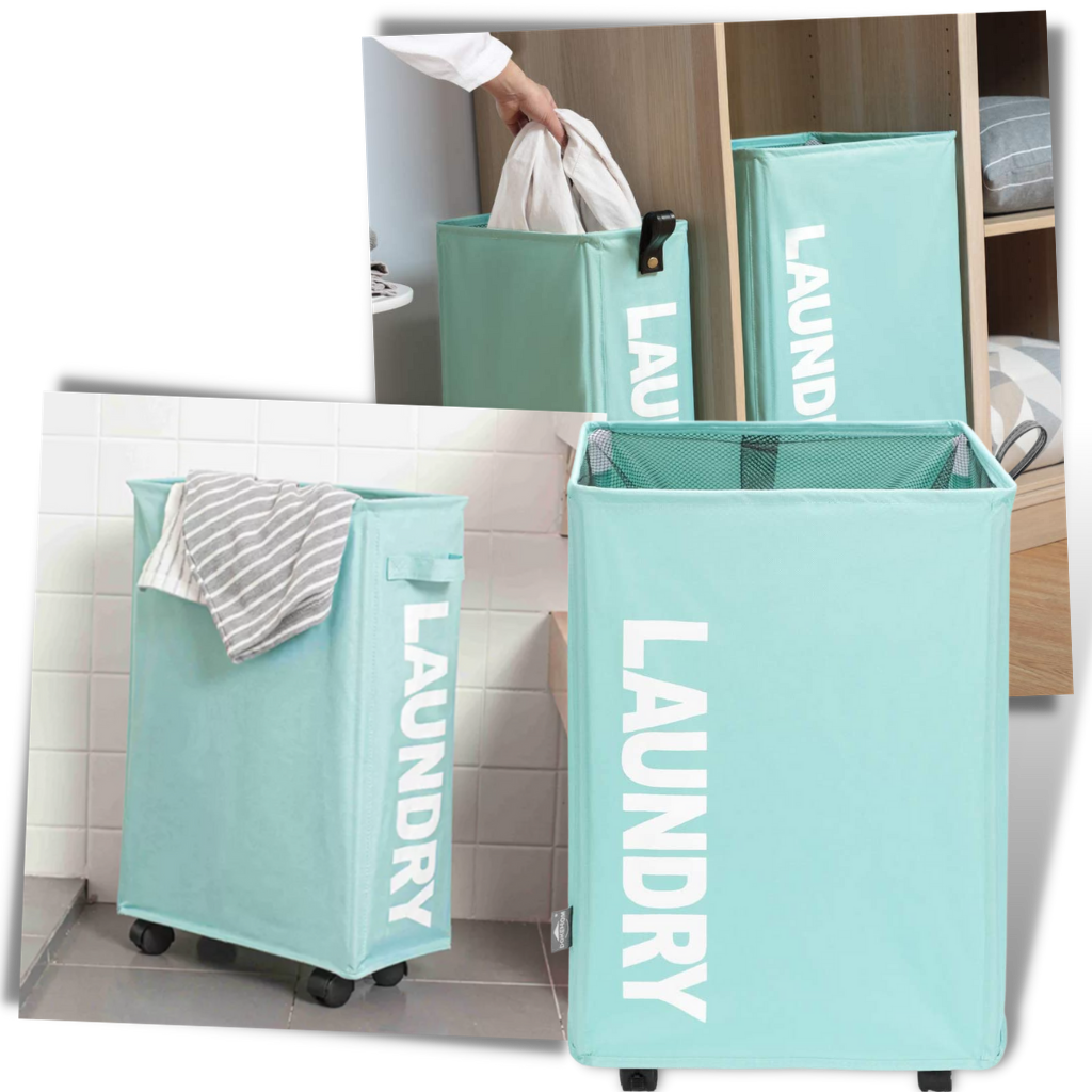 Cesto de la ropa sucia portátil con ruedas - Ozerty