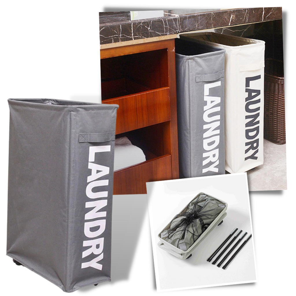 Cesto de la ropa sucia portátil con ruedas - Ozerty