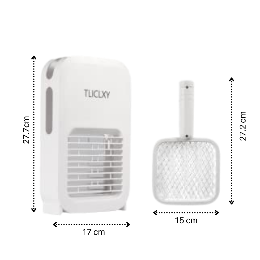 Raqueta lámpara LED anti mosquitos 2 en 1