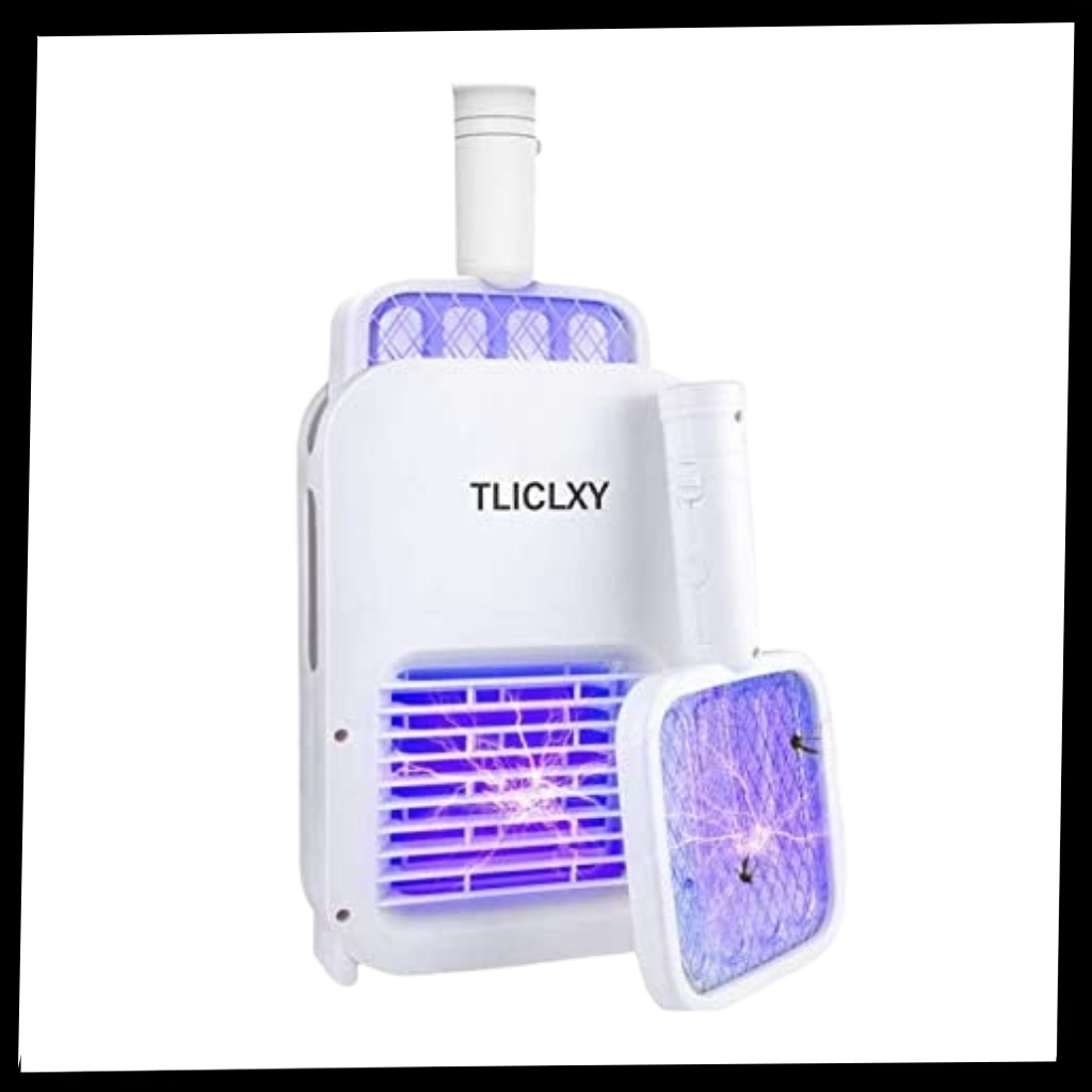 Raqueta lámpara LED anti mosquitos 2 en 1