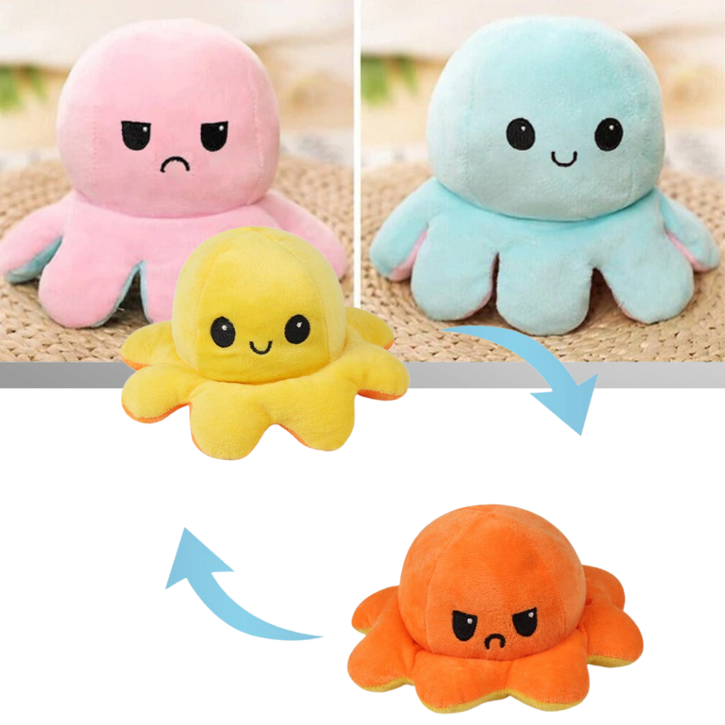 Mini pulpo reversible de peluche - Ozerty