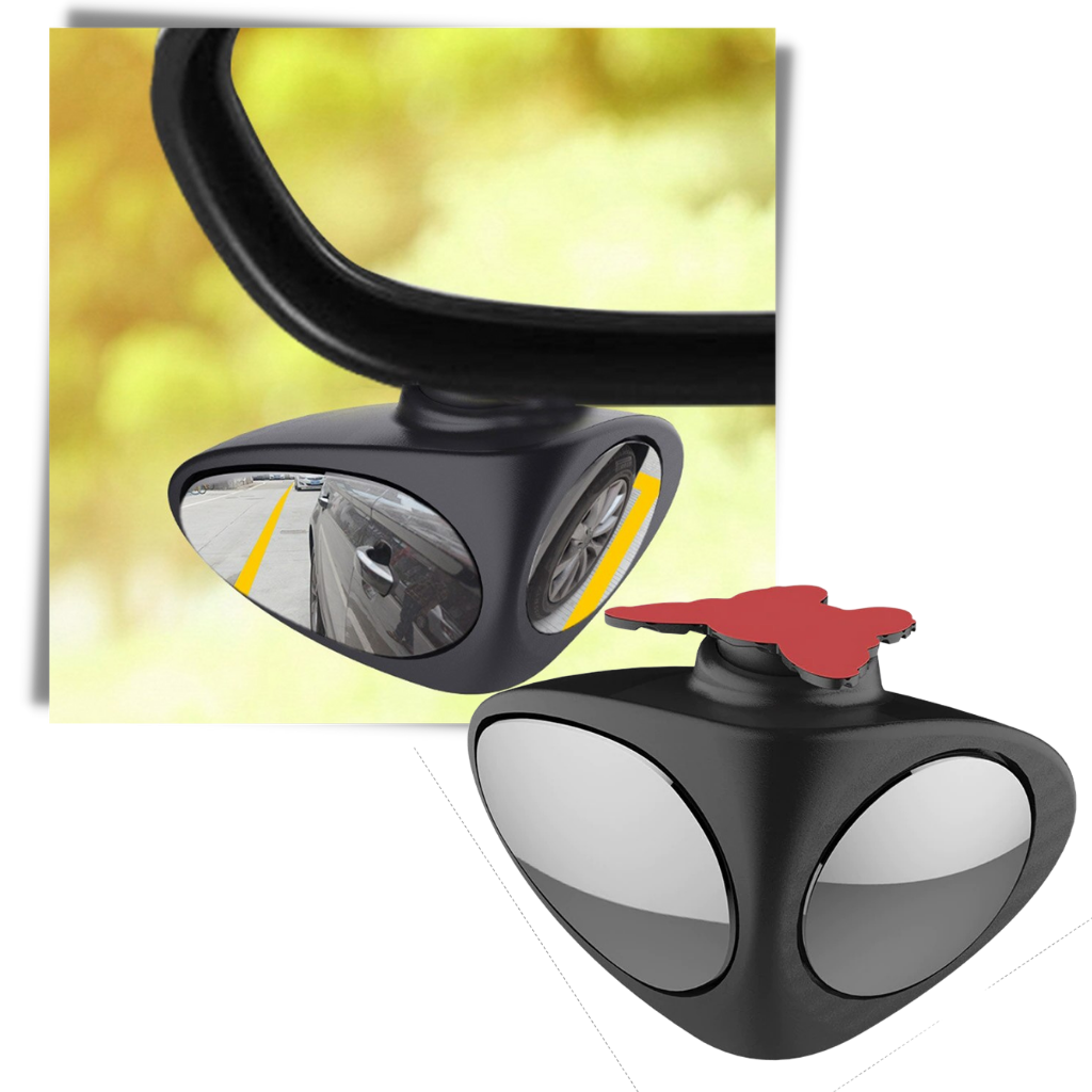 Espejo de coche giratorio con 2 puntos ciegos laterales - Ozerty