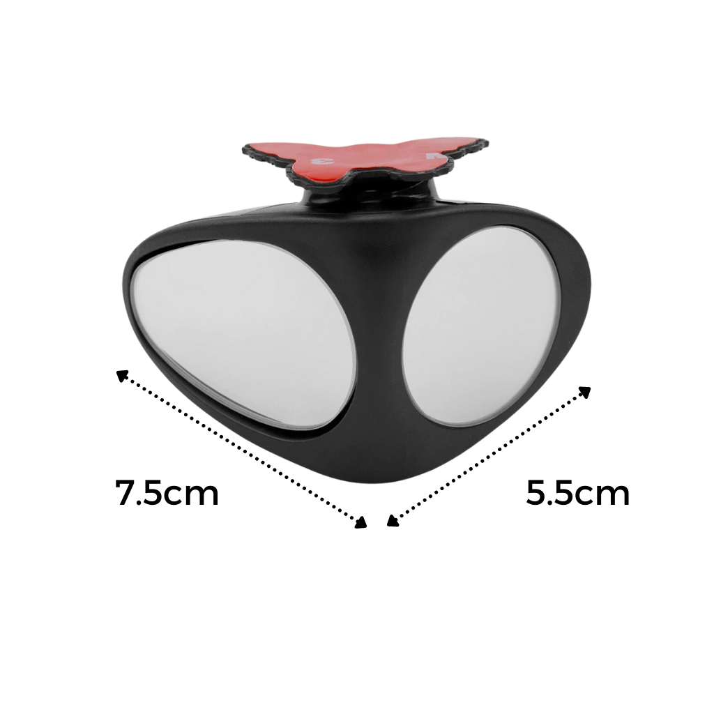 Espejo de coche giratorio con 2 puntos ciegos laterales - Ozerty