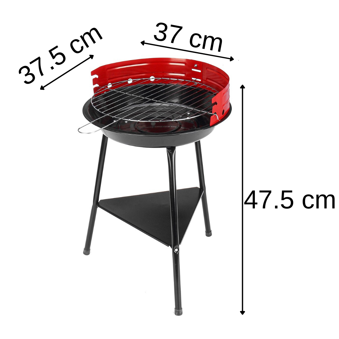 PARRILLA REDONDA DE CARBÓN PORTÁTIL - Ozerty