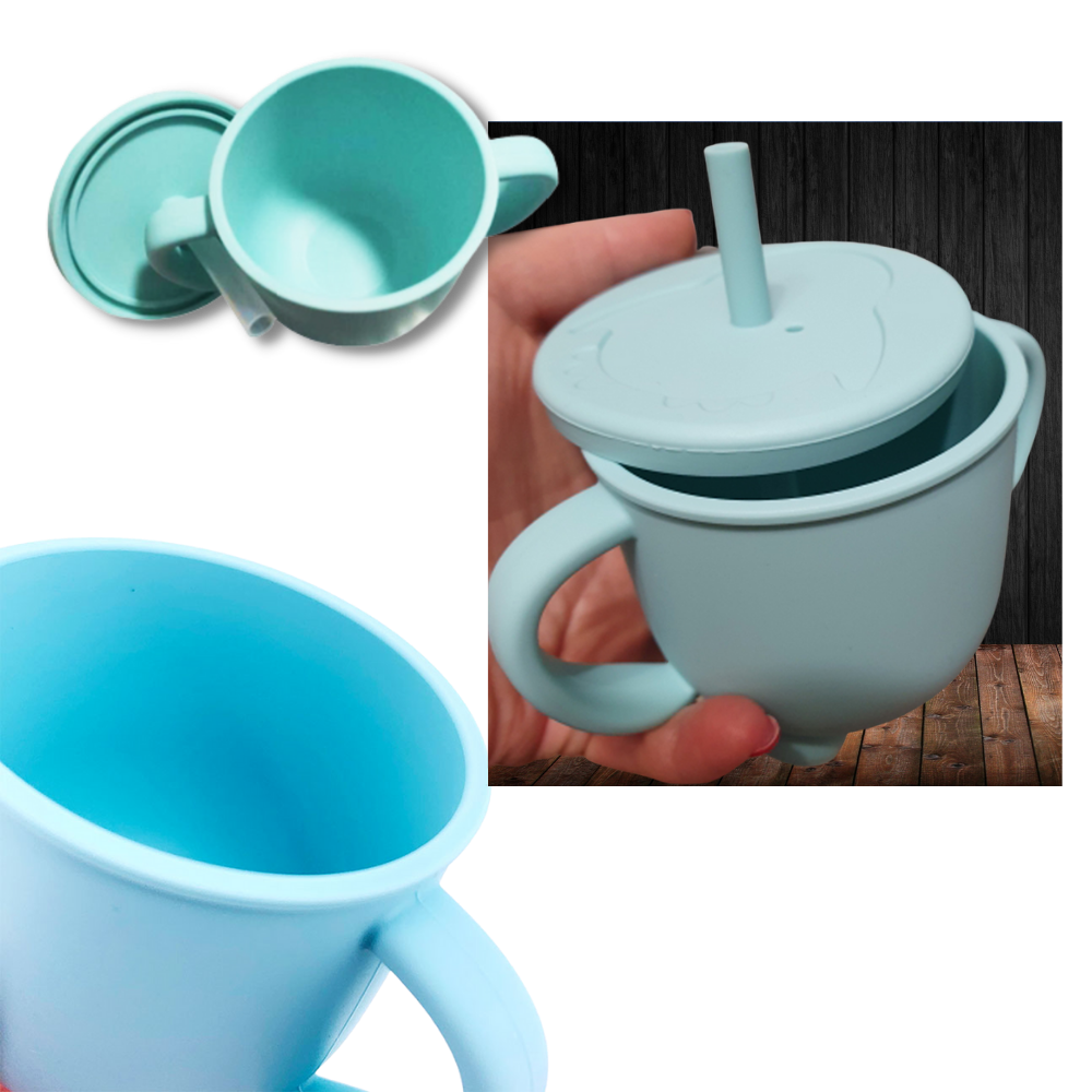 Vaso de silicona para bebés con pajilla - Ozerty