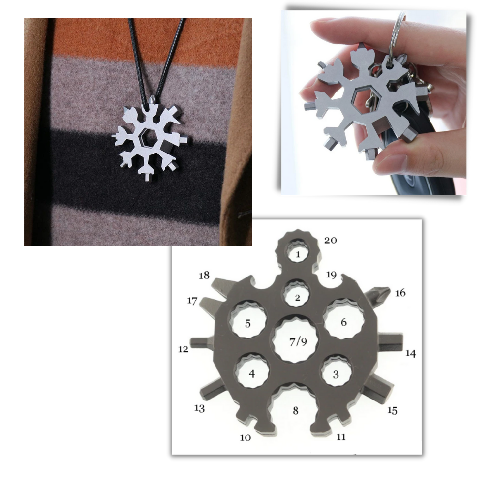 Multiherramienta 18 en 1 de acero inoxidable copo de nieve - Ozerty