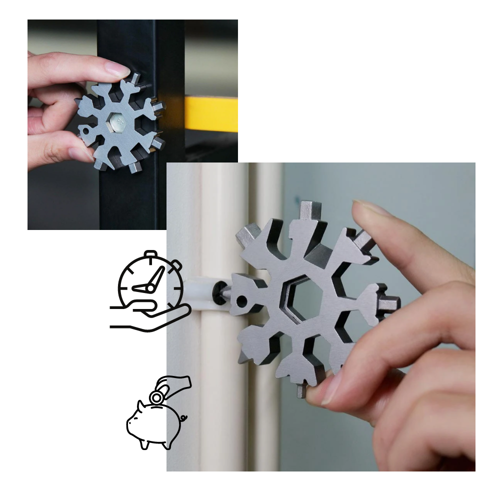 Multiherramienta 18 en 1 de acero inoxidable copo de nieve - Ozerty