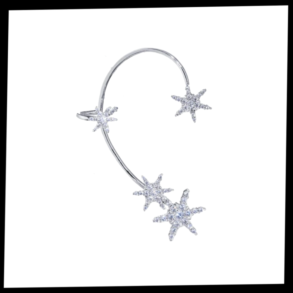 Par de pendientes de moda con clip de circonitas - Ozerty