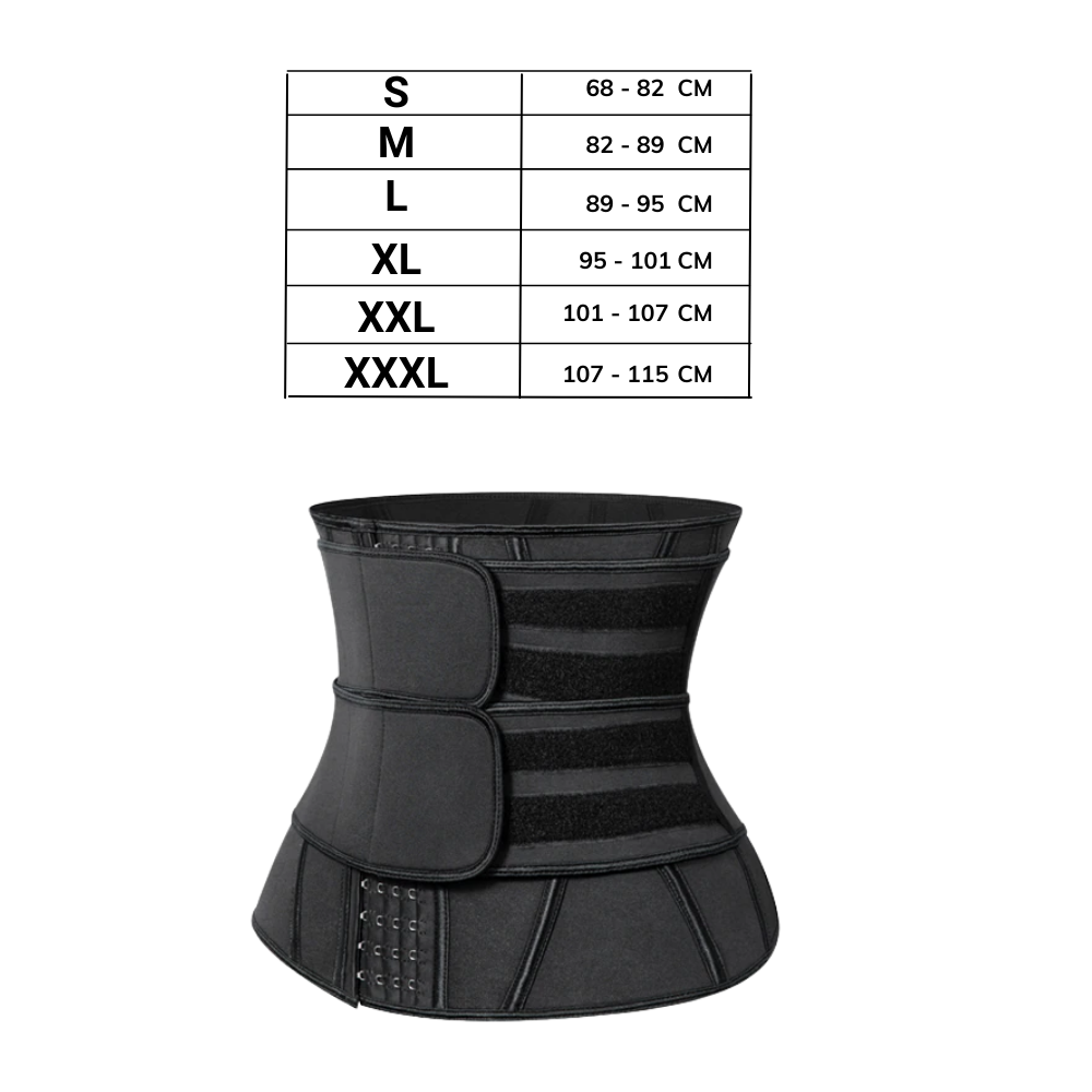 Cinturón de entrenamiento con doble banda para sudoración - Ozerty