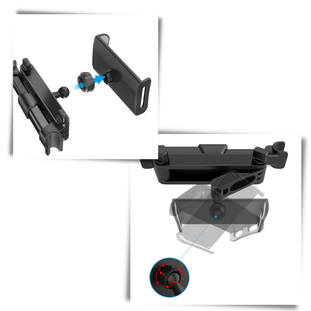 Soporte para teléfono y tableta en el asiento trasero del coche - Ozerty