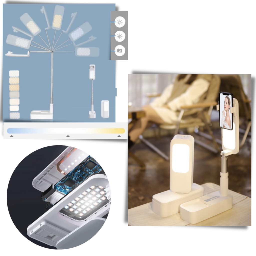 Kit de luz bluetooth integrado en el soporte del teléfono inteligente - Ozerty