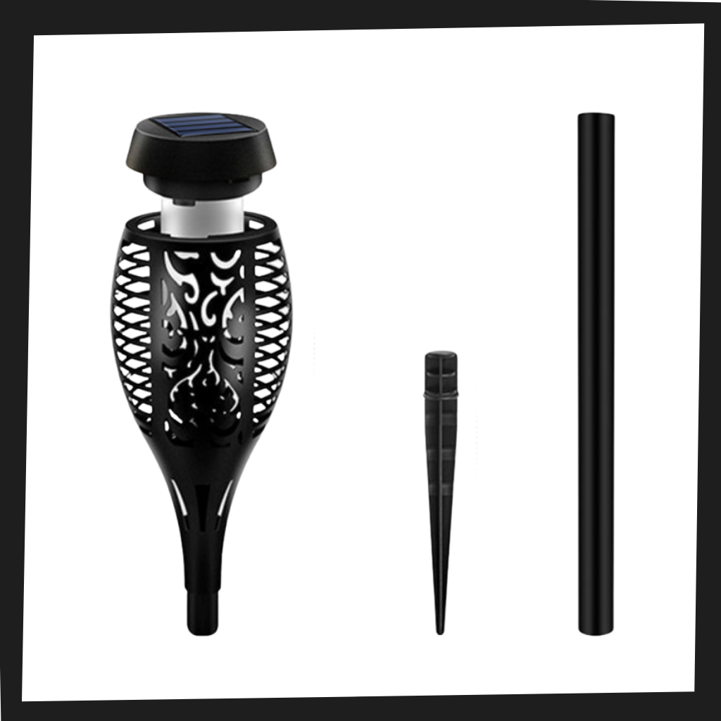 Linterna solar LED con llama parpadeante - Ozerty