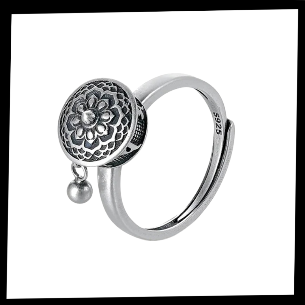 Anillo de mantra budista giratorio para mujer - Ozerty