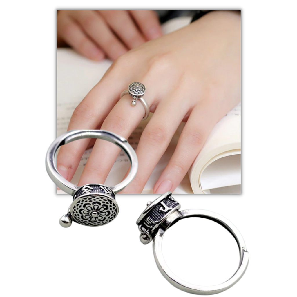 Anillo de mantra budista giratorio para mujer - Ozerty