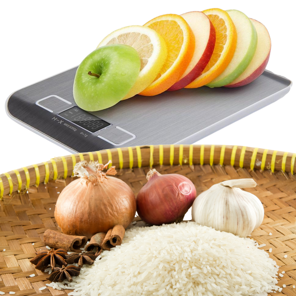 Báscula digital de cocina con pantalla LCD de acero inoxidable - Ozerty