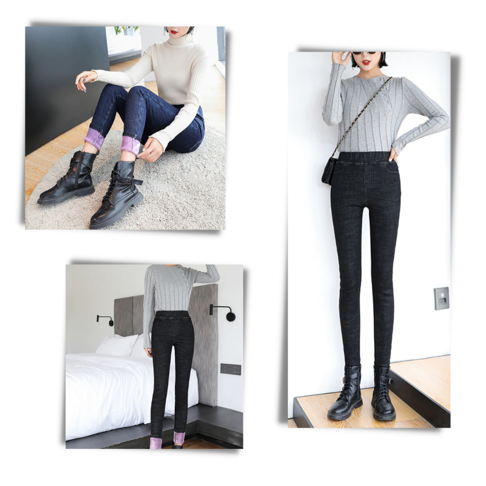 Jeggings térmicos de lana para mujer - Ozerty