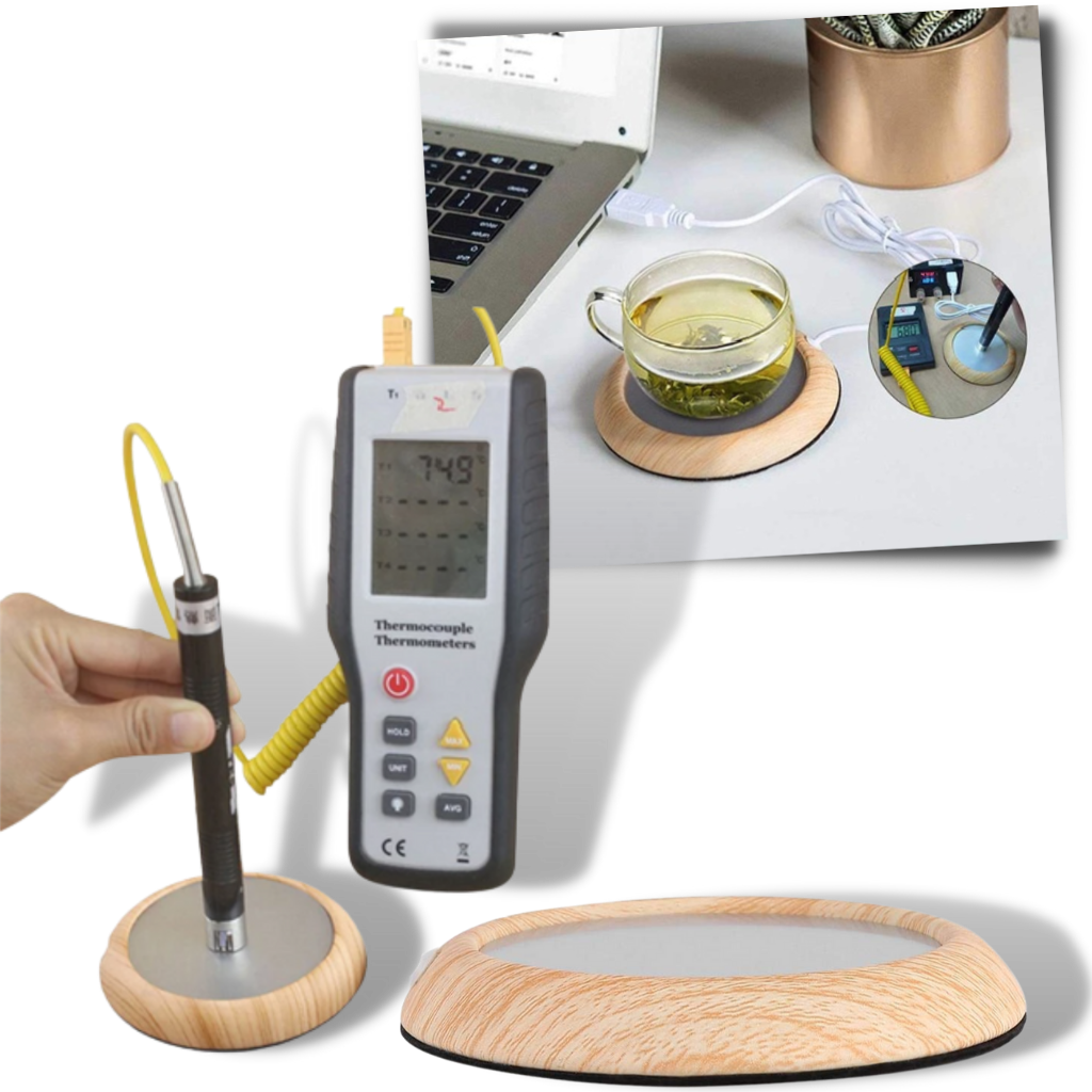 Calentador de tazas de madera eléctrico USB - Ozerty