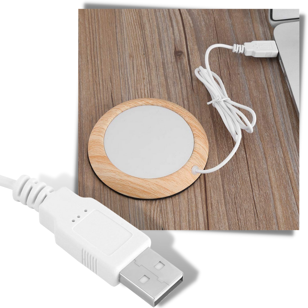 Calentador de tazas de madera eléctrico USB - Ozerty