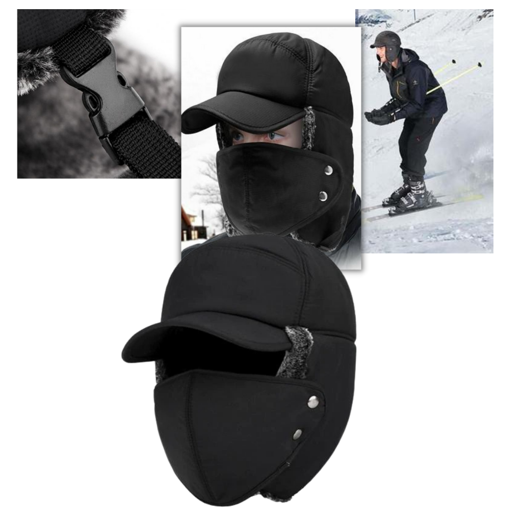 Gorra de protección facial y auditiva unisex a prueba de viento - Ozerty