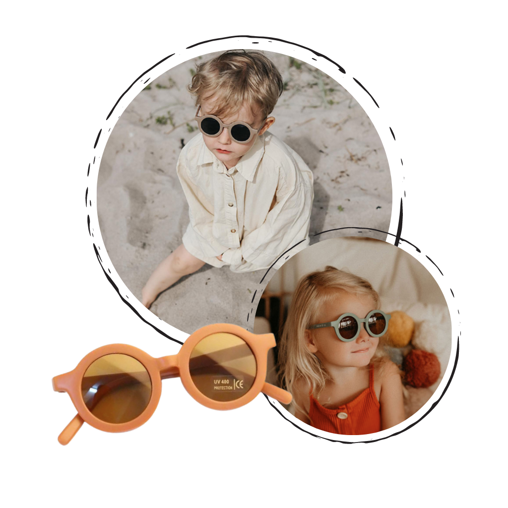Gafas de sol redondas vintage para niños de 1 a 5 años - Ozerty