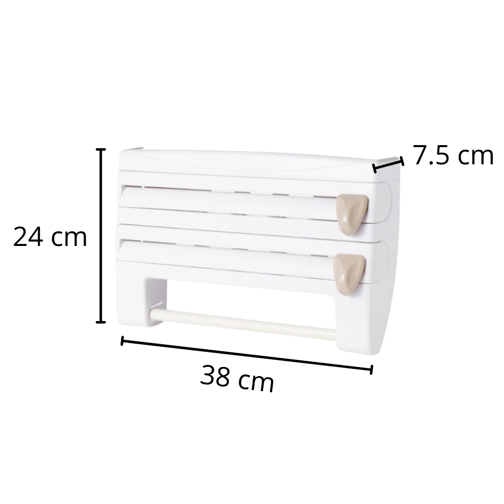 Portarrollos de plástico y toallas de papel 4 en 1 para la pared - Ozerty