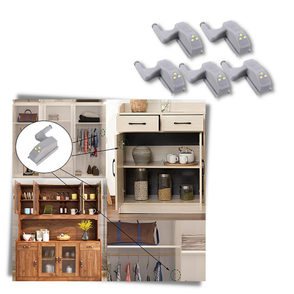 Paquete de 10 luces LED de bisagra - Ozerty