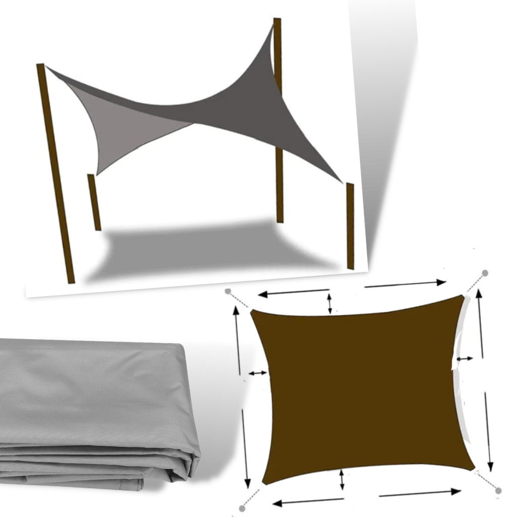 Toldo vela rectangular resistente a la intemperie - Ozerty