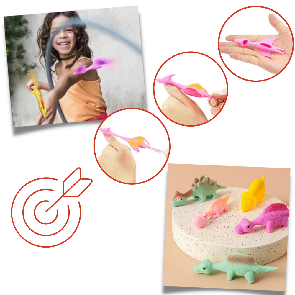 Tirachinas pegajoso para dedos con forma de dinosaurio
- Ozerty
