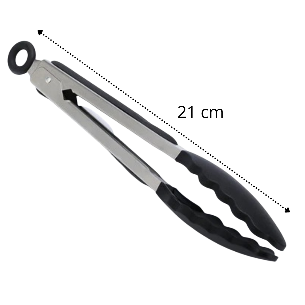 Pinza para barbacoa de acero inoxidable con mango de silicona - Ozerty