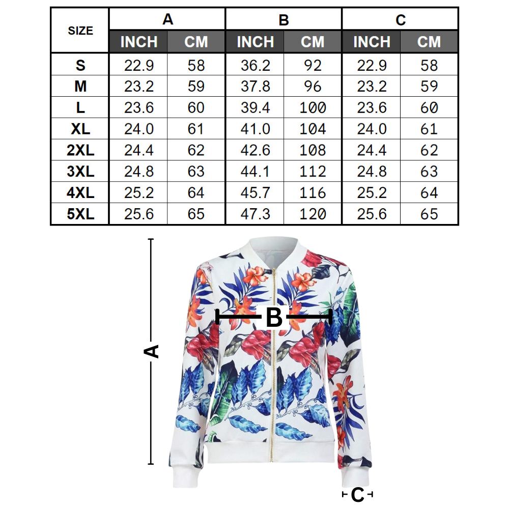 Chaqueta bomber con motivos florales y manga larga
- Ozerty