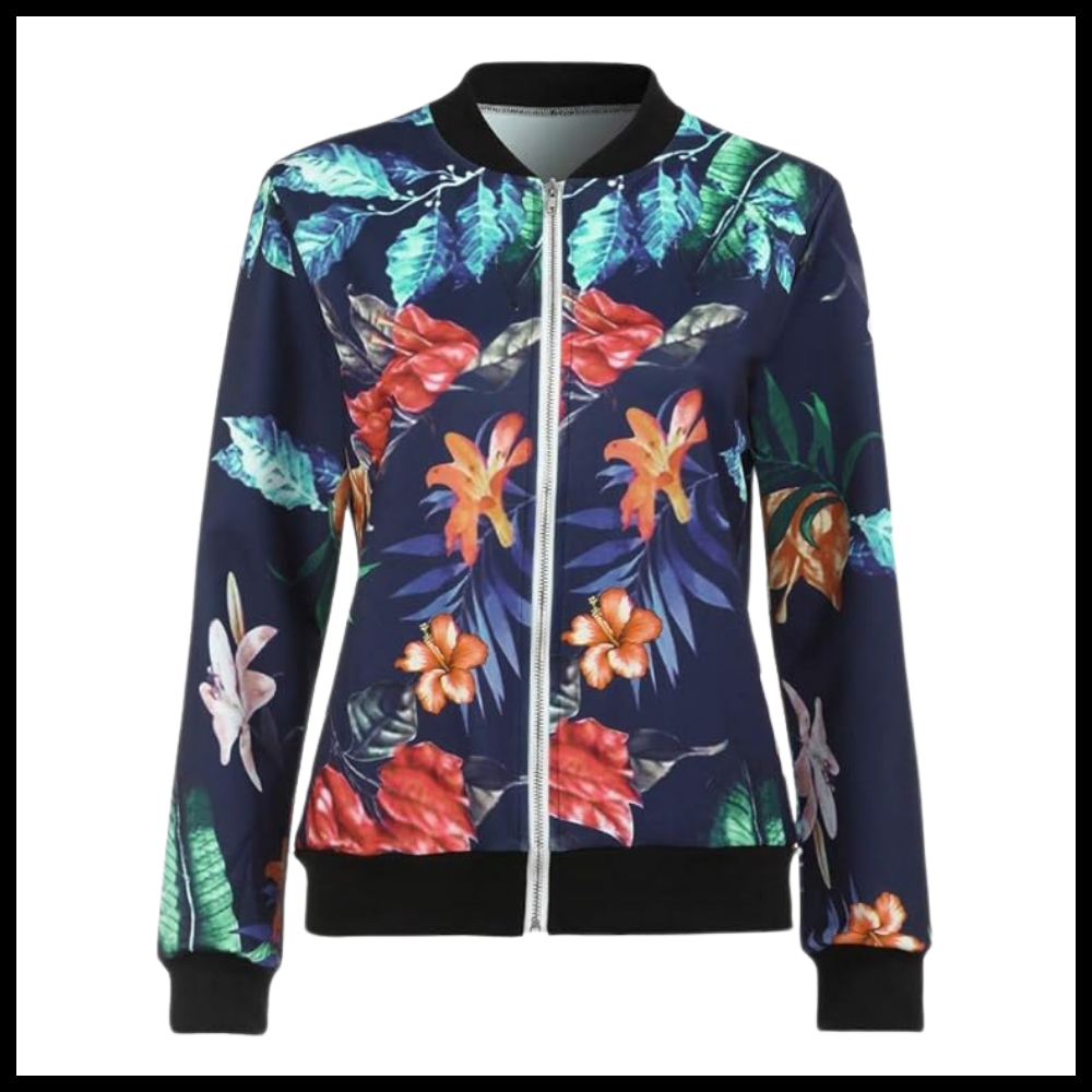 Chaqueta bomber con motivos florales y manga larga
- Ozerty