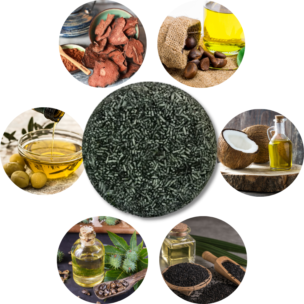 Champú natural en pastilla para oscurecer el cabello
- Ozerty