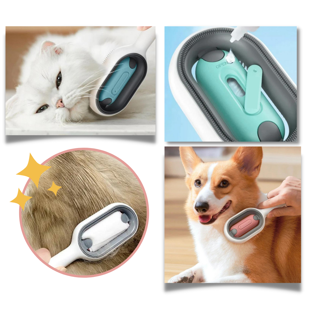 Peine para mascotas con depósito de agua
- Ozerty
