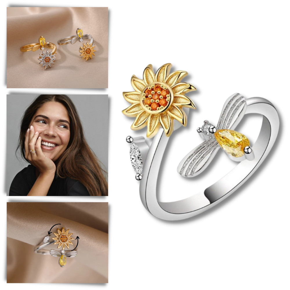 Anillo giratorio con forma de girasol
- Ozerty