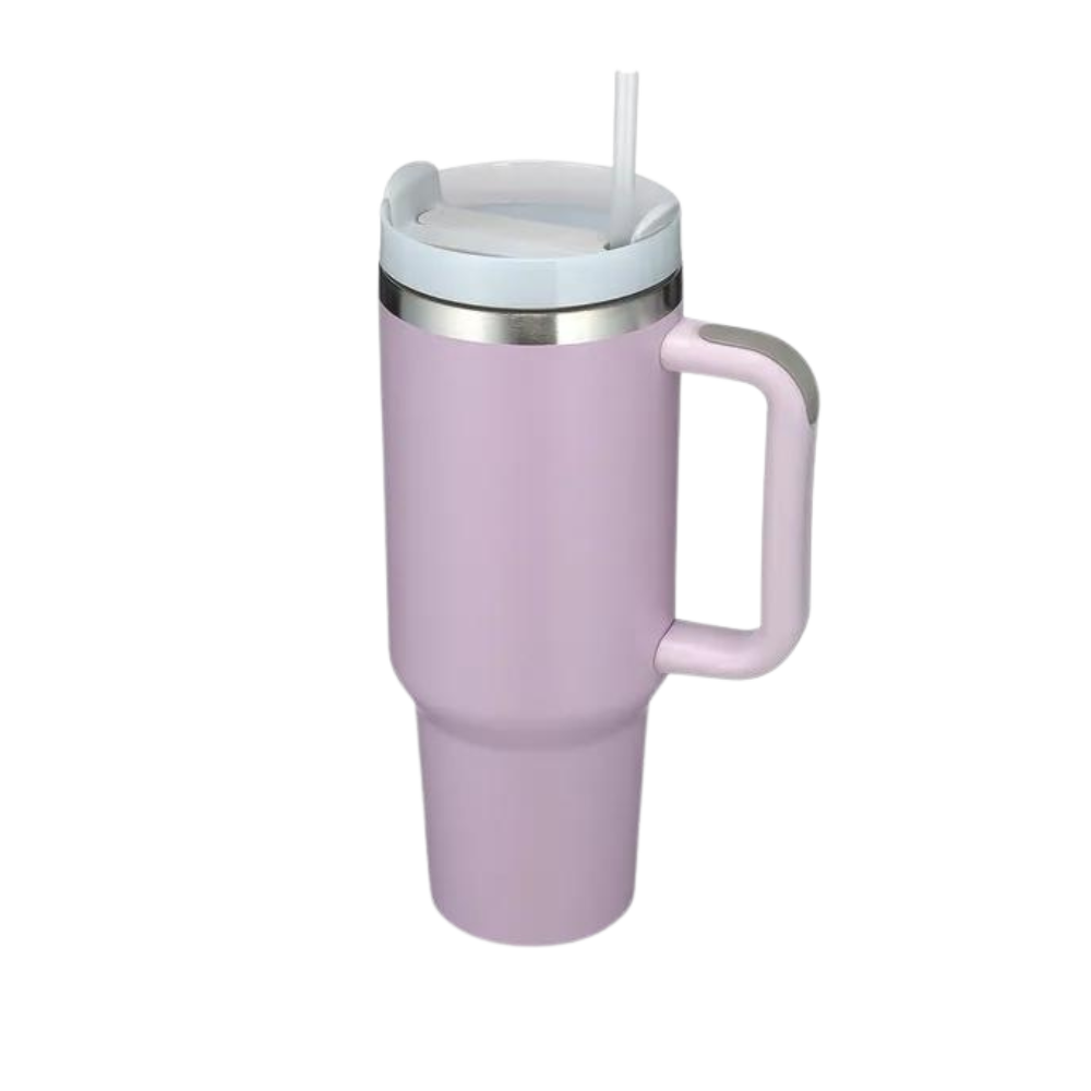 Taza de viaje con asa y gran capacidad para el coche
-Rosa rubor - Ozerty