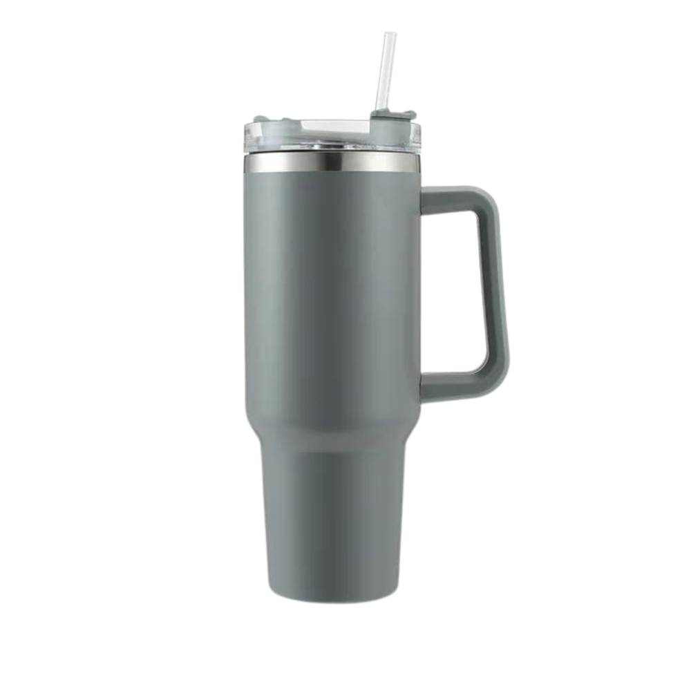 Taza de viaje con asa y gran capacidad para el coche
-Gris oscuro - Ozerty