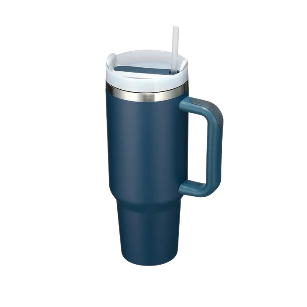 Taza de viaje con asa y gran capacidad para el coche
-Azul vaquero - Ozerty
